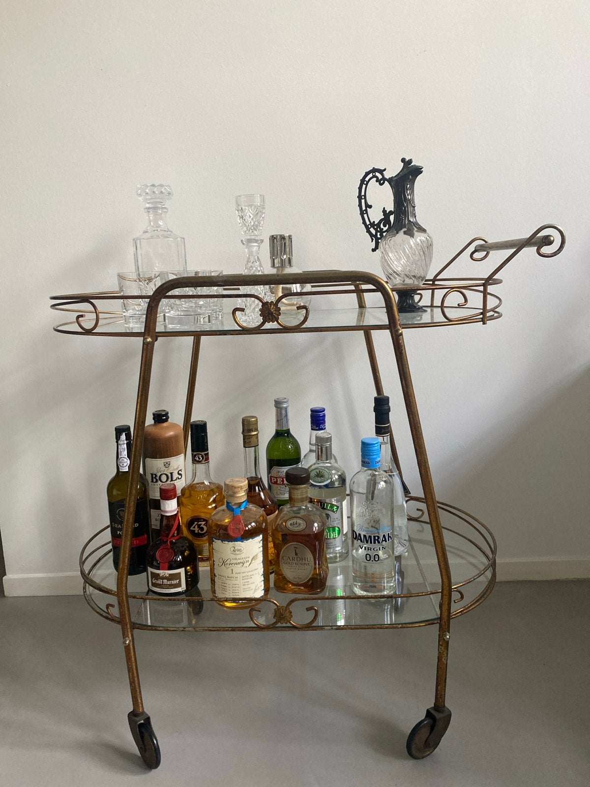 Brocante Serveerwagen met Originele Wielen, Ophalen