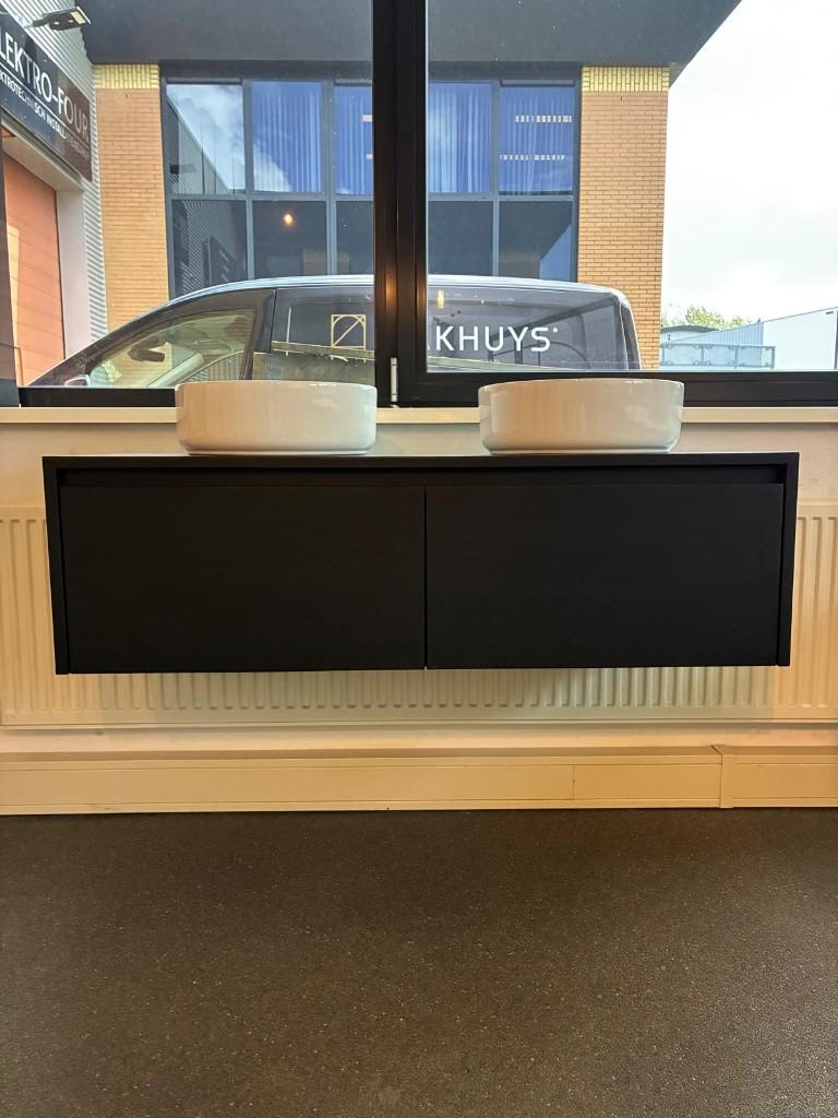Modern badkamermeubel massief eiken – showroommodel – 120 cm, Huis en Inrichting, Badkamer | Badkamermeubels, Ophalen, 100 tot 150 cm