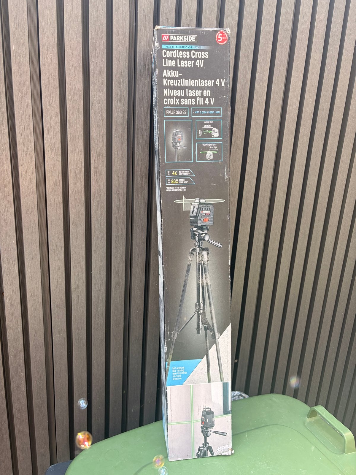 Parkside Accu-Kruislijnlaser 4V PKLLP 360 B2, Doe-het-zelf en Verbouw, Meetapparatuur, Ophalen, Zo goed als nieuw, Licht