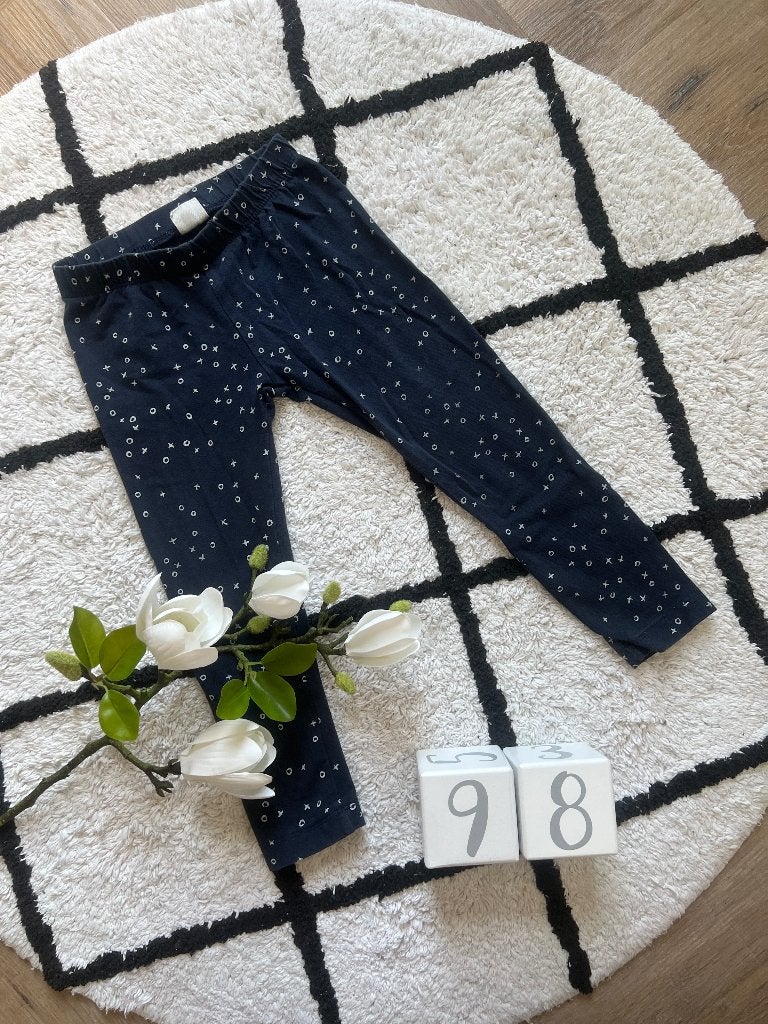 ZGAN blauw wit XOXO print legging jogger broek 98 104 Hema, Broek, Jongen of Meisje, Ophalen of Verzenden, Zo goed als nieuw
