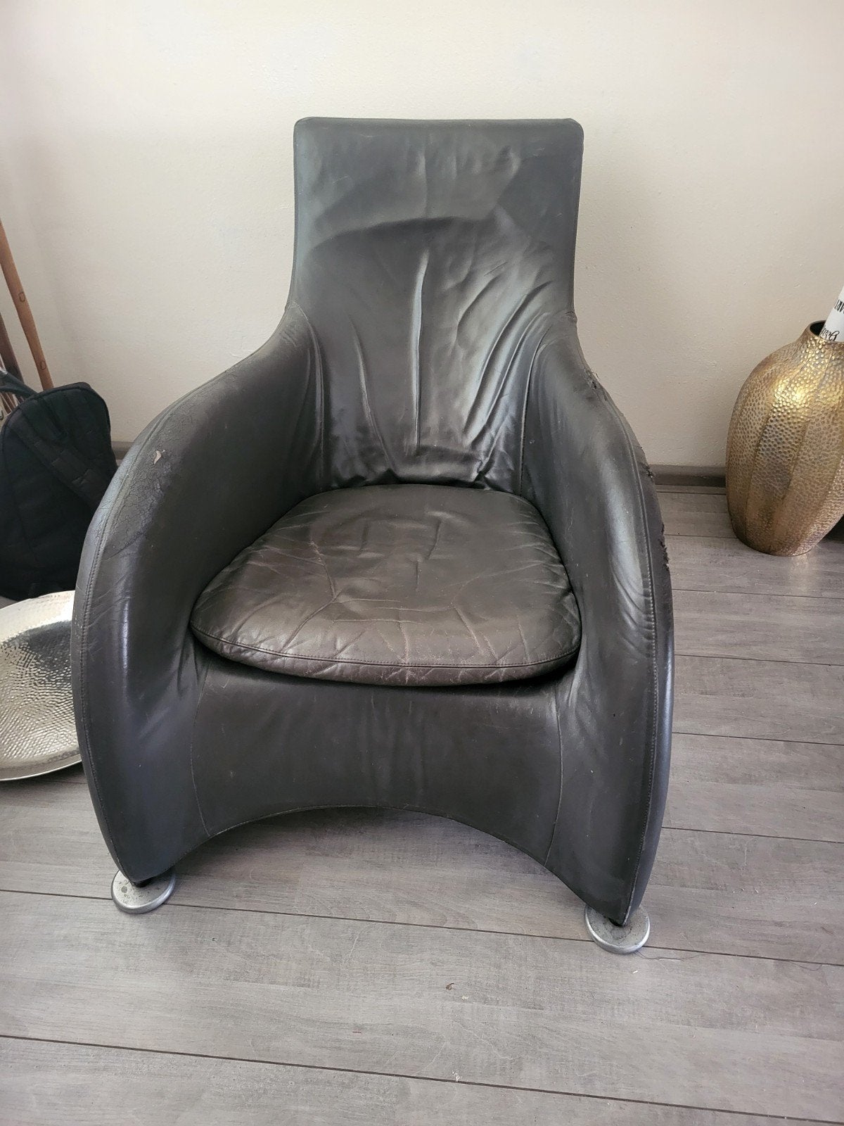 Sitnow Gerard van den Berg fateuil leer, Ophalen, Gebruikt, 75 tot 100 cm, Leer