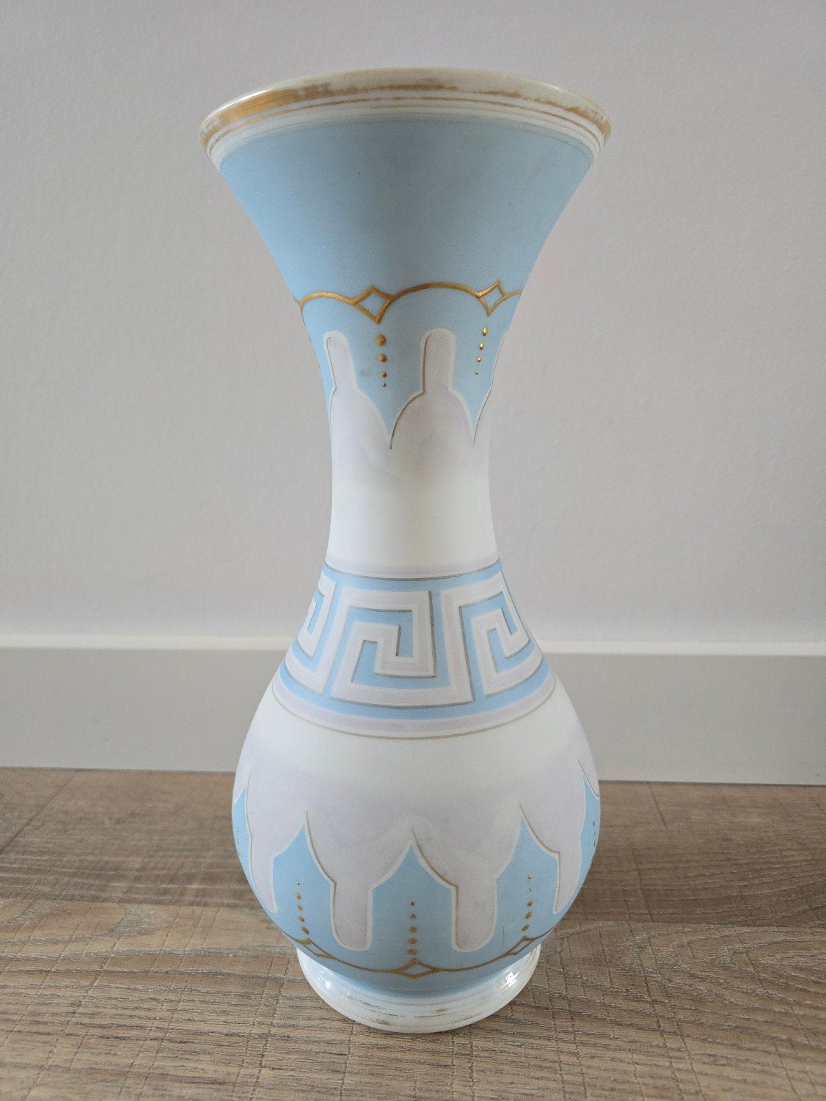 Art Nouveau antieke Franse opaline glazen vaas 1890 -1900, Ophalen of Verzenden