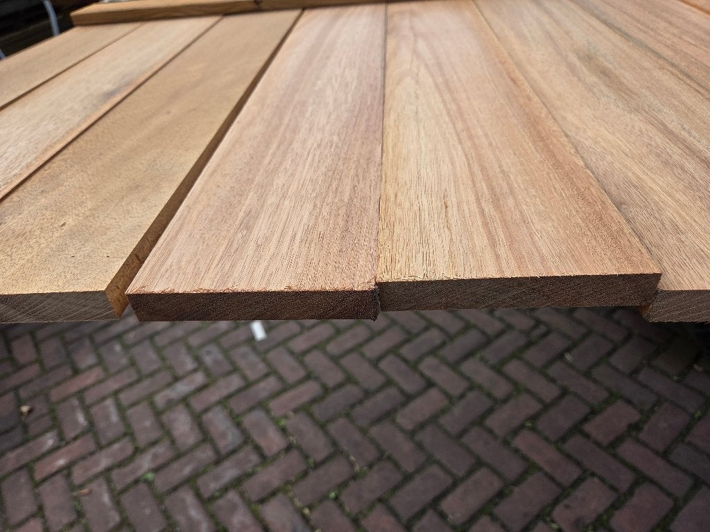 9 Meranti planken 19x120 mm / 3.50 m lang  – nr: HP40, Ophalen, Planken, Nieuw, Hardhout