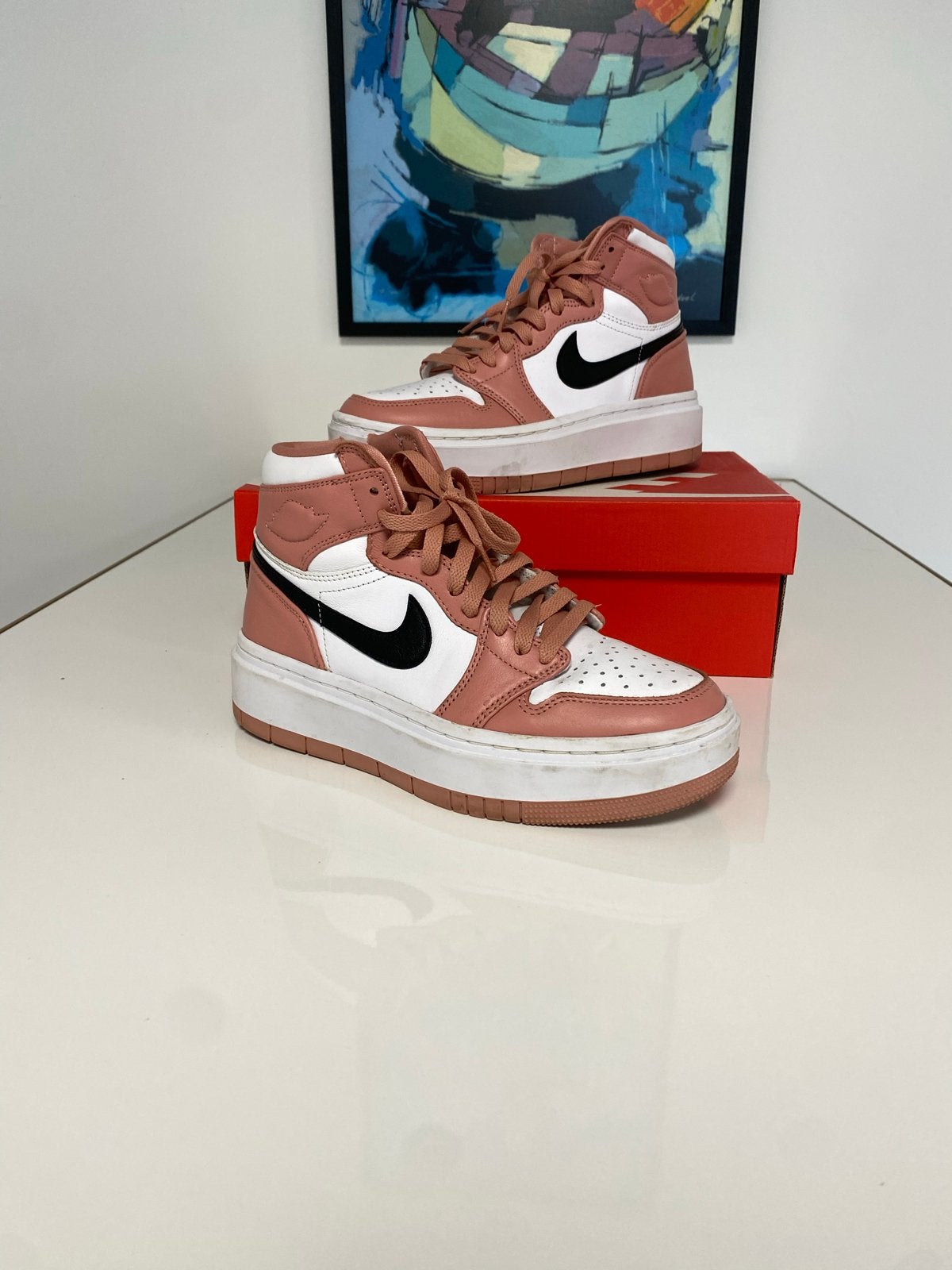 Jordan 1 Elevate Red Stardust - Maat 38.5, Verzenden, Gedragen, Roze, Sneakers of Gympen