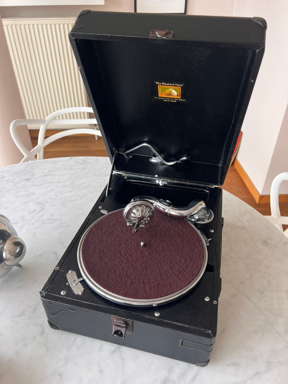 HMV102 grammofoon 1953 koffergrammofoon his masters voice, Antiek en Kunst, Ophalen of Verzenden