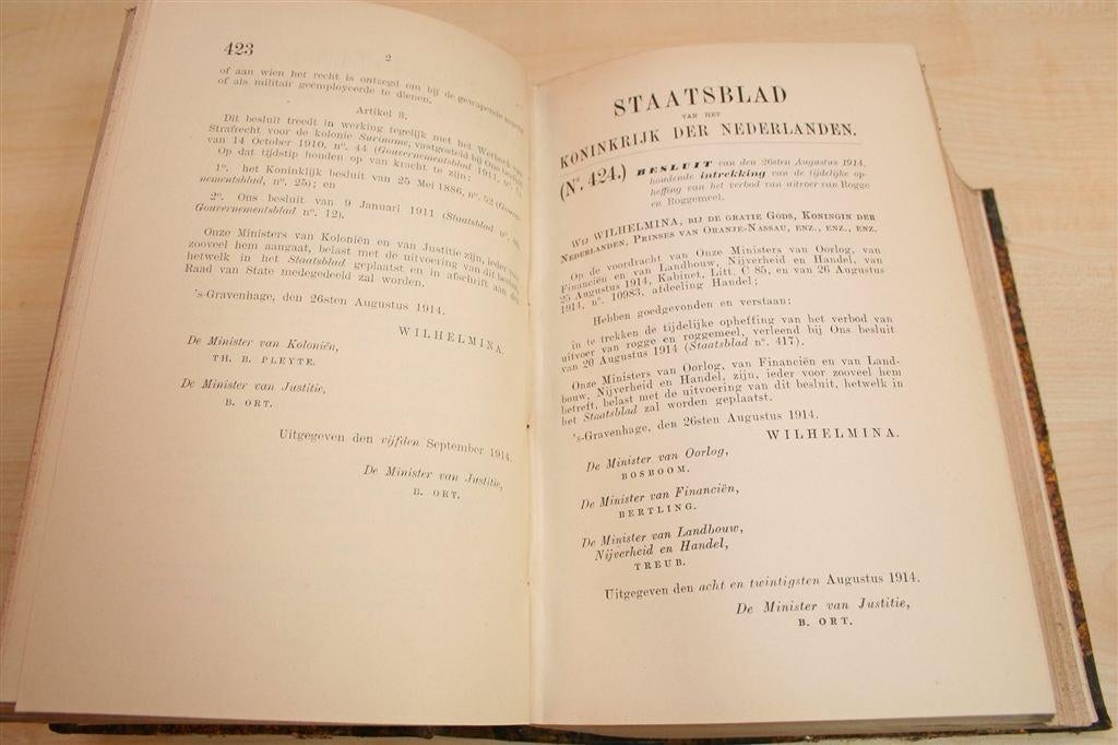 Staatsblad 1914 — Alle Wetten & Besluiten bij Start WO I, Ophalen of Verzenden