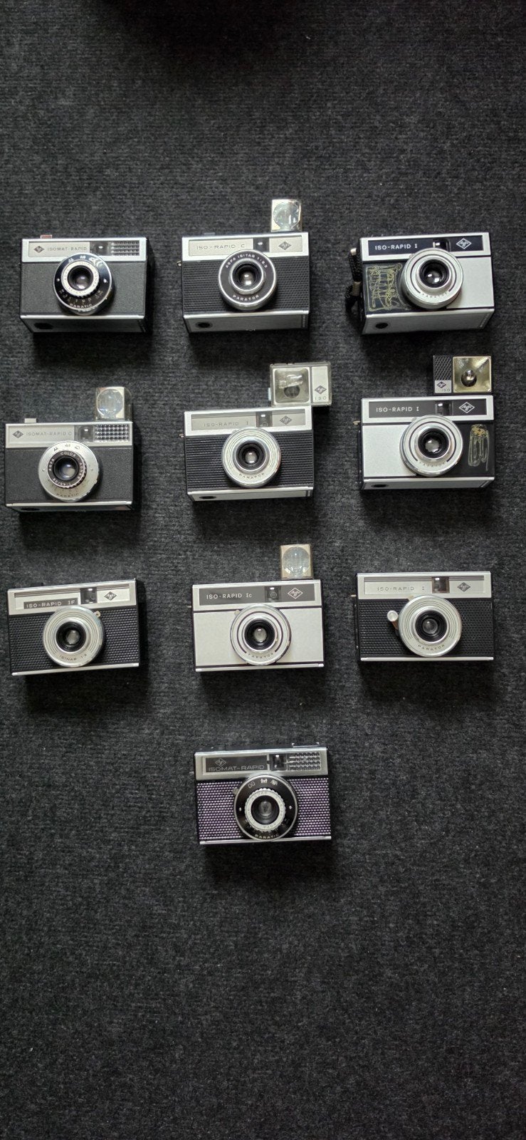 10x Vintage Agfa Iso-Rapid en Isomat-Rapid camera's, Ophalen of Verzenden, Gebruikt, Compact, Overige Merken