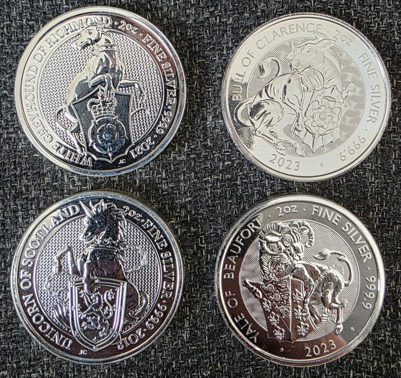 8 oz Queen's/Tudors Beasts Zilveren Munten, Ophalen of Verzenden, Zilver