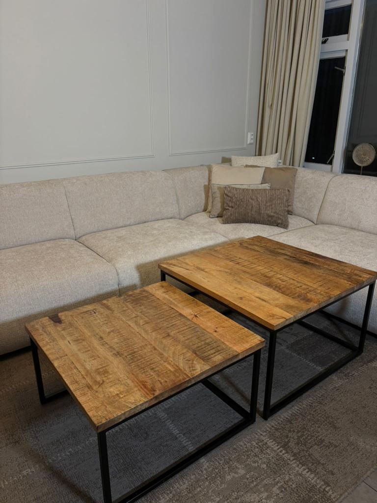 Houten salon tafel, 100 tot 150 cm, Zo goed als nieuw, Minder dan 50 cm, Rechthoekig