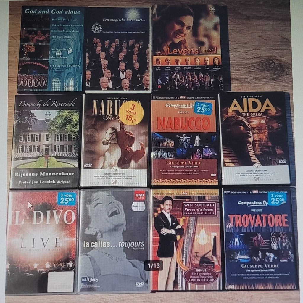 klassieke muziek dvd's Aida The Opera, Il Divo, Nabucco etc, Cd's en Dvd's, Alle leeftijden, Ophalen of Verzenden, Zo goed als nieuw