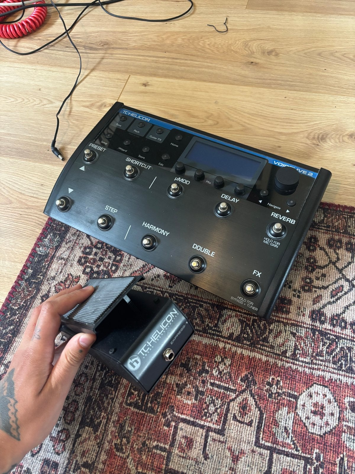 TC-Helicon VoiceLive 2 Vocal Effect Processor + Expressieped, Ophalen of Verzenden, Zo goed als nieuw, Delay of Echo