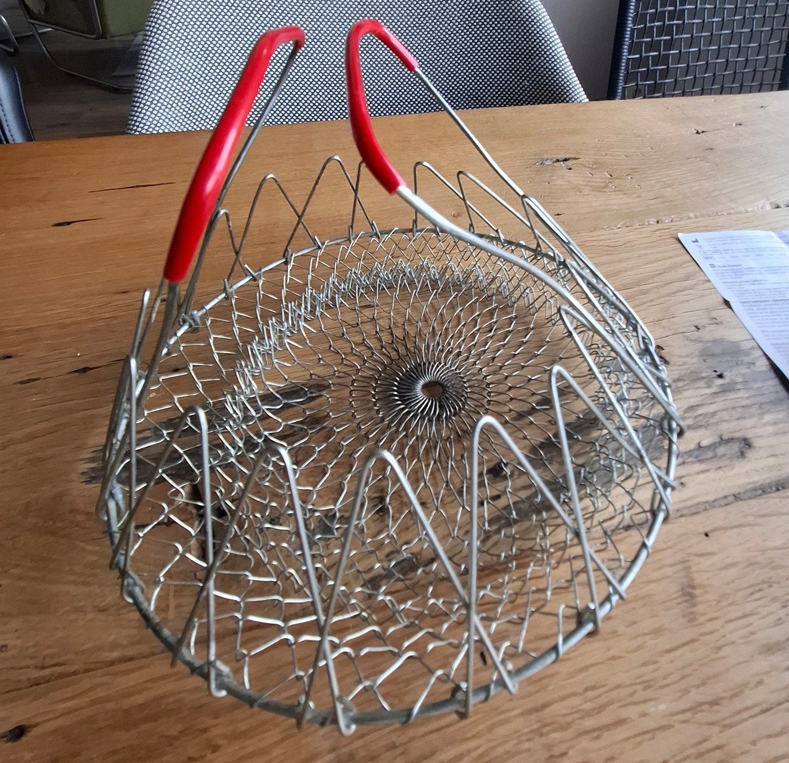 vintage opvouwbare draadmand, Ophalen of Verzenden, Overige materialen