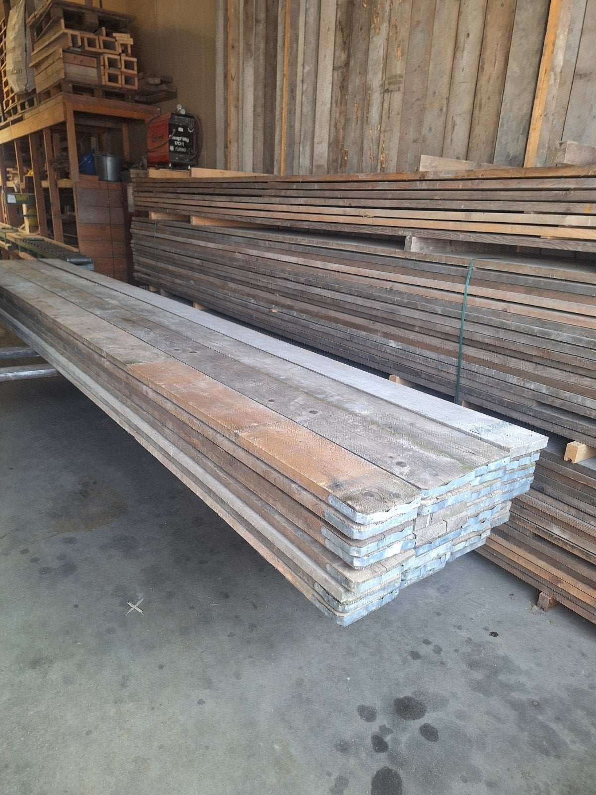 32 stuks gebruikte steigerplanken, Tuin en Terras, Palen, Balken en Planken, Ophalen, Gebruikt, 250 cm of meer, Planken