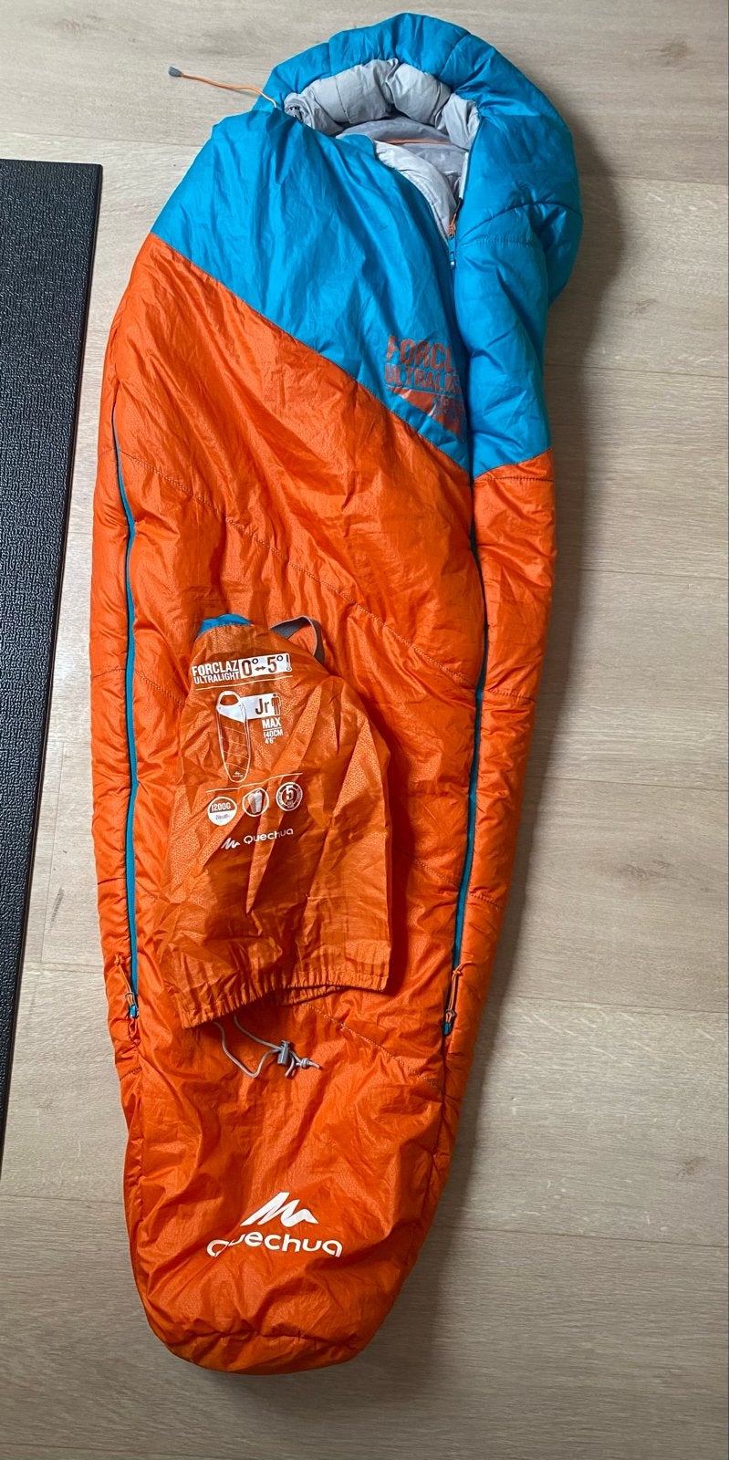 Quechua Forclaz Ultralight Slaapzak Jr. 0-5C, Caravans en Kamperen, Slaapzakken, Ophalen of Verzenden, Zo goed als nieuw