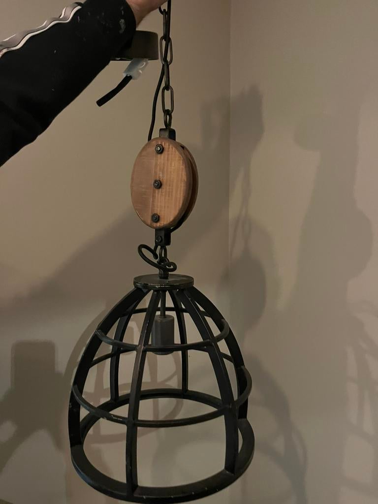 2 mooie zwart/bruine eethoek lampen, Ophalen, Zo goed als nieuw, Kooi-accessoires
