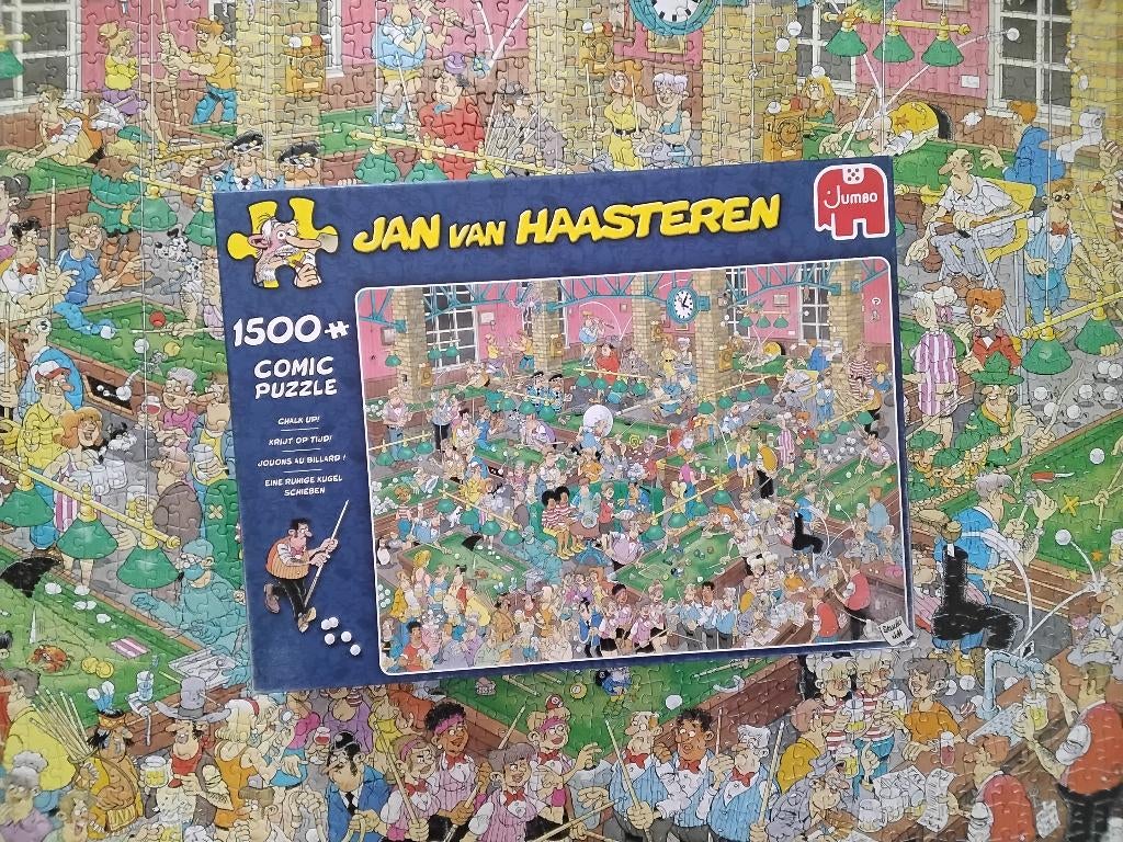 Jan van Haasteren puzzel 'krijt op tijd!' 1500 stukjes, Ophalen, 500 t/m 1500 stukjes, Zo goed als nieuw, Legpuzzel