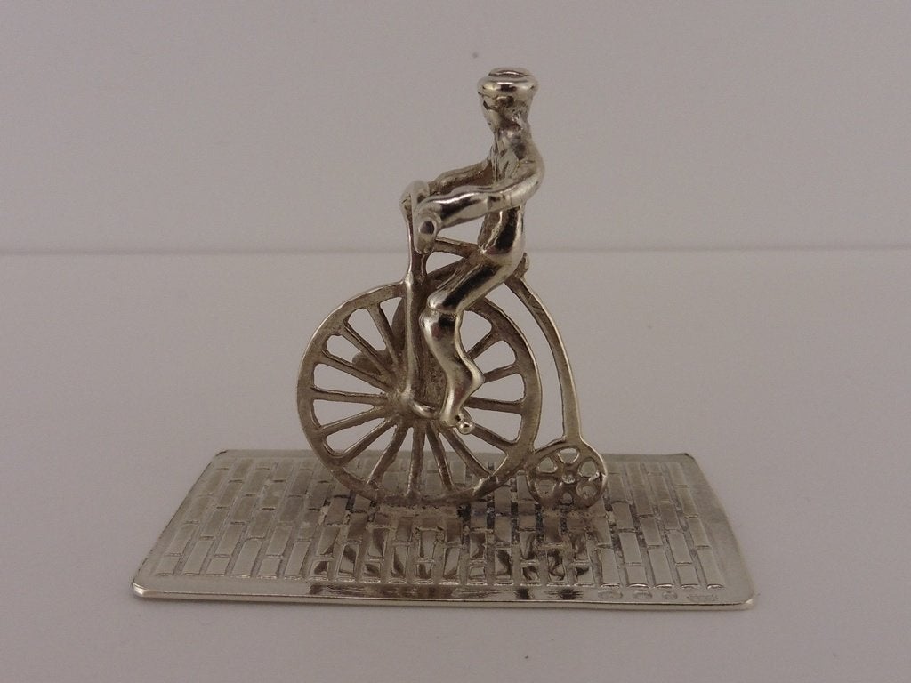 Zilveren miniatuur Hoge bi/Velocycle                     Z13, Antiek en Kunst, Ophalen of Verzenden, Zilver