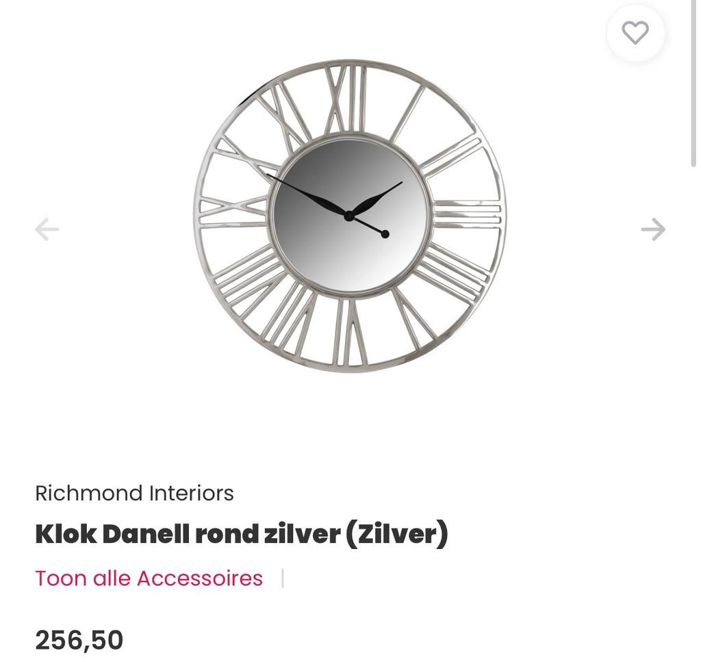 Richmond Danell klok €40, Ophalen of Verzenden, Nieuw, Wandklok