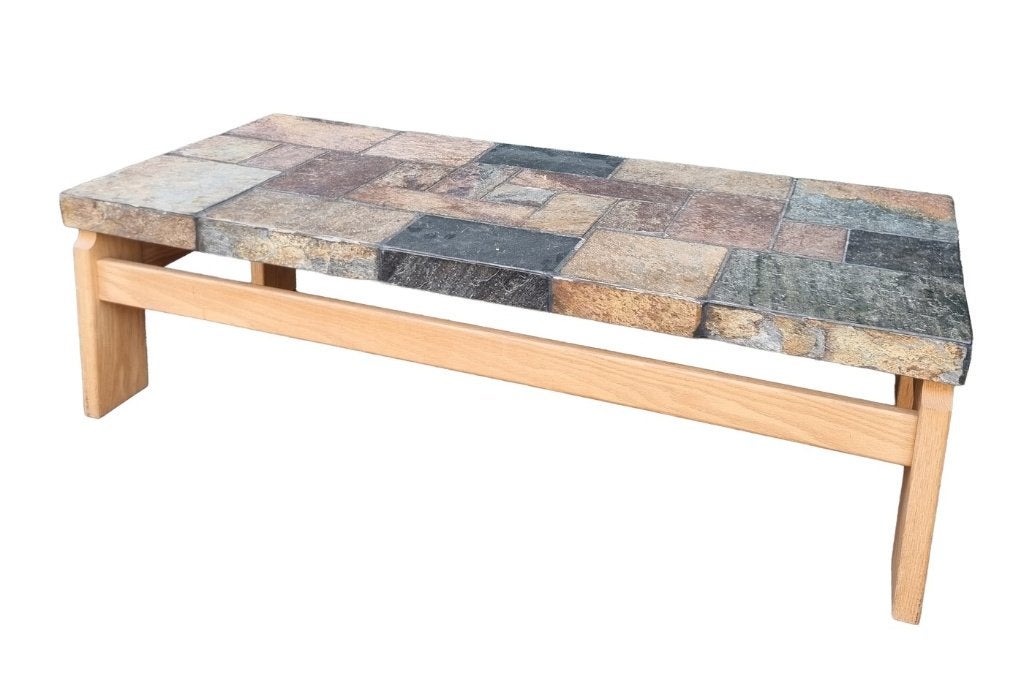 Van Bennekom Leisteen & Eiken Salontafel (Paul Kingma), Antiek en Kunst, Ophalen