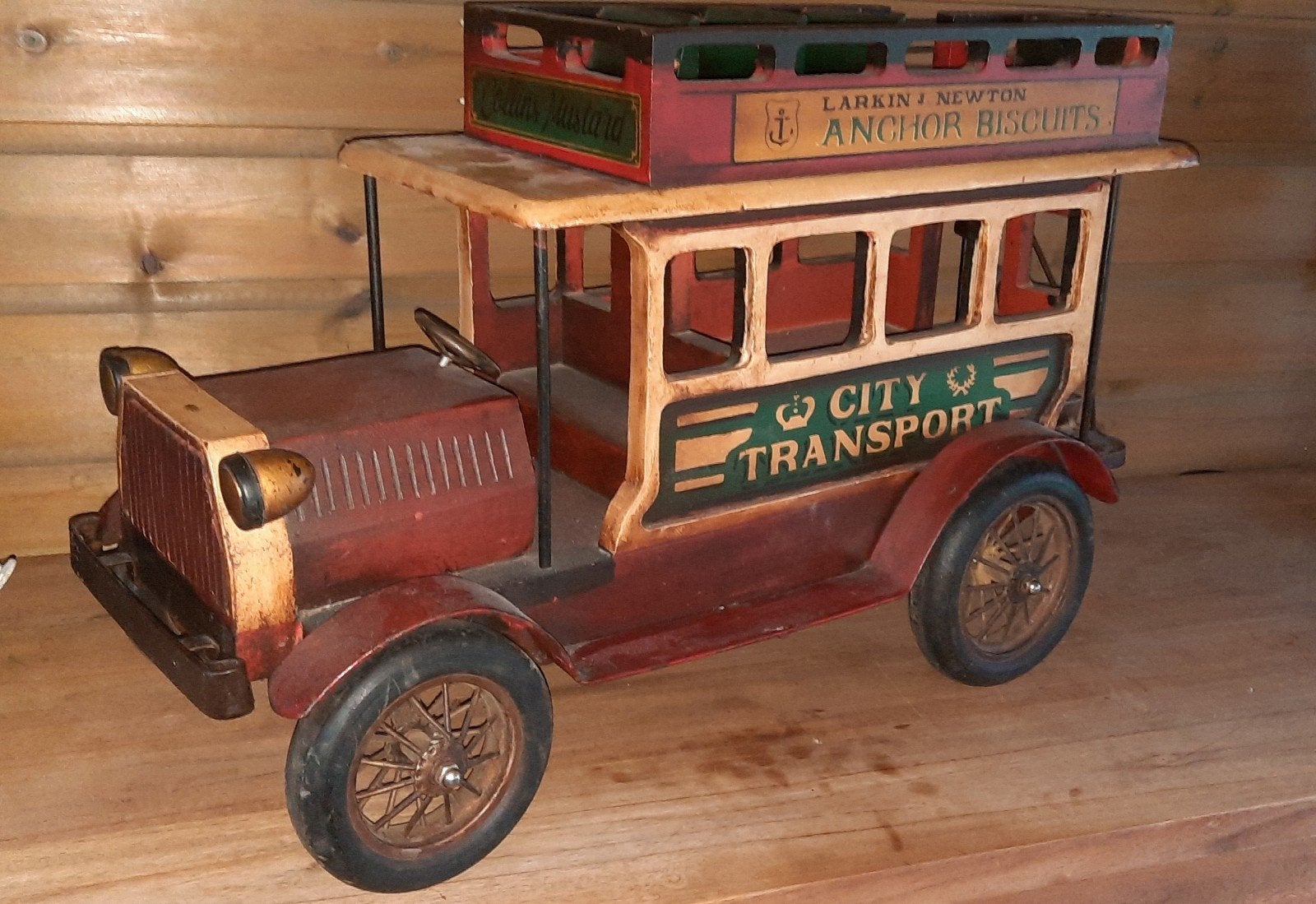 Decoratieve houten bus - City Transport, Ophalen of Verzenden