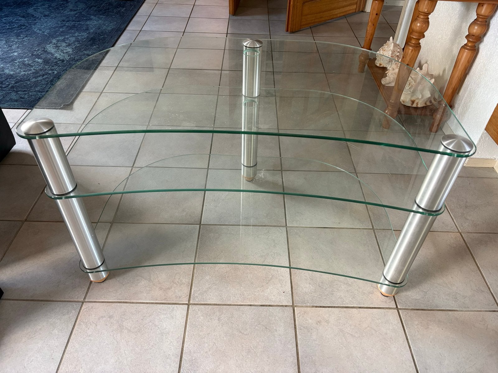 Glazen TV/Audio meubel - 96x56x57 cm, Ophalen, Gebruikt, 50 tot 100 cm, Glas