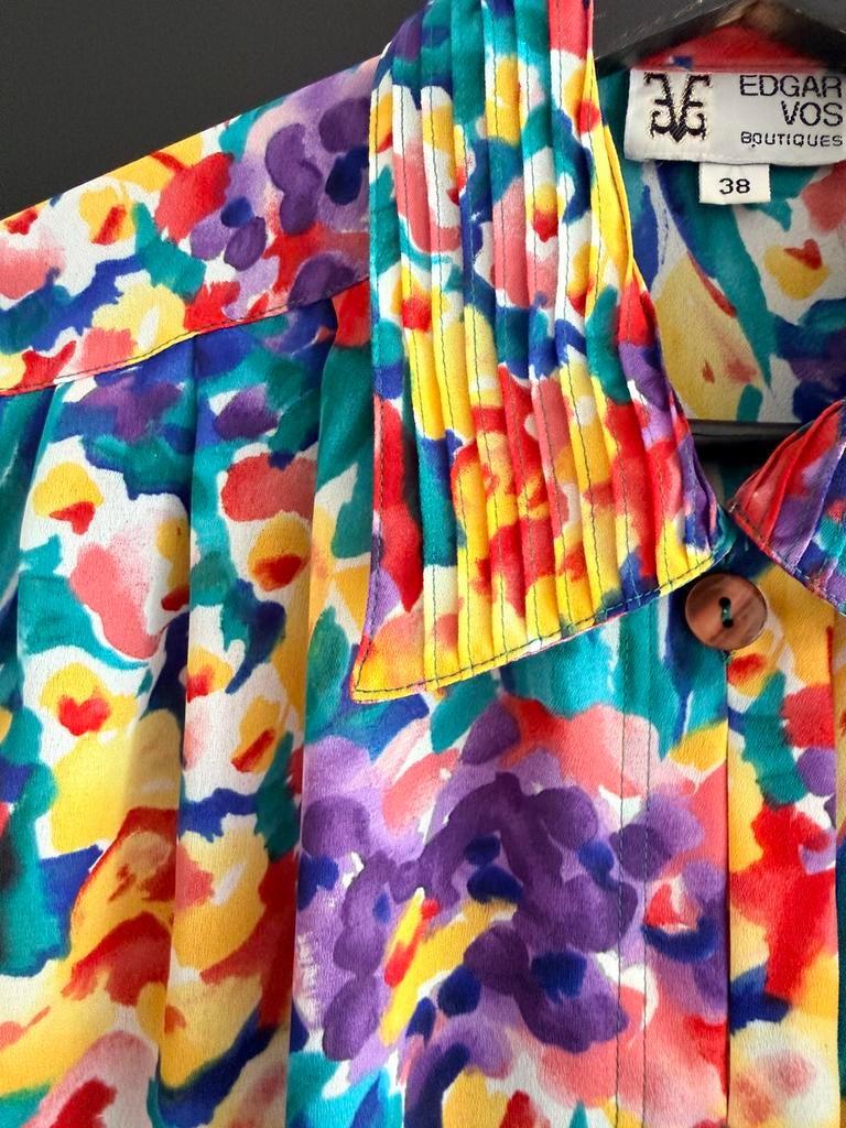 Vintage blouse Edgar Vos maat 38, Kleding | Dames, Blouses en Tunieken, Ophalen of Verzenden, Zo goed als nieuw, Maat 38/40 (M)