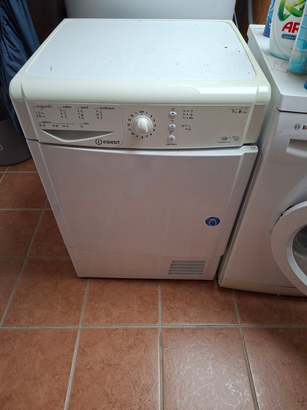 Indesit condensdroger, weinig gebruikt!, Ophalen, 6 tot 8 kg, Gebruikt, Voorlader
