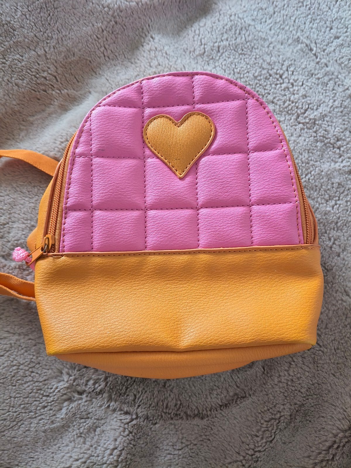Leuke roze/oranje kinderrugzak met hartje, Overige merken, Gebruikt, Minder dan 30 cm, Ophalen of Verzenden