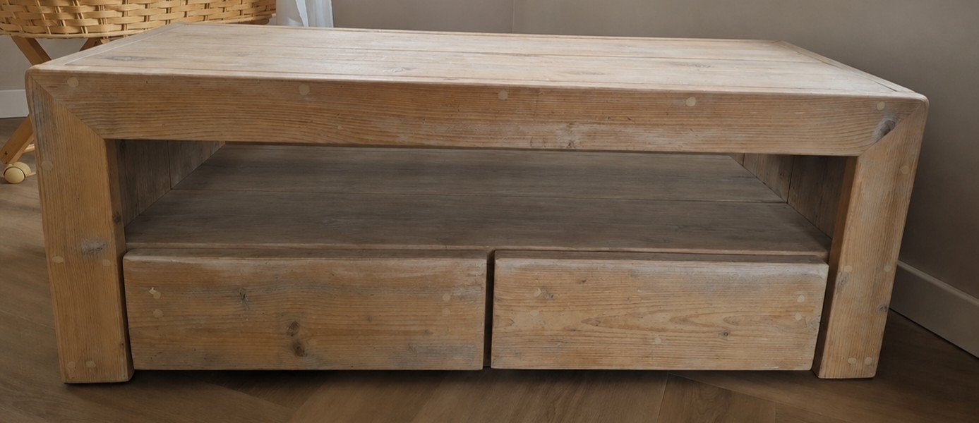 Televisiemeubel steigerhout, Ophalen, 50 tot 100 cm, Zo goed als nieuw, Minder dan 100 cm