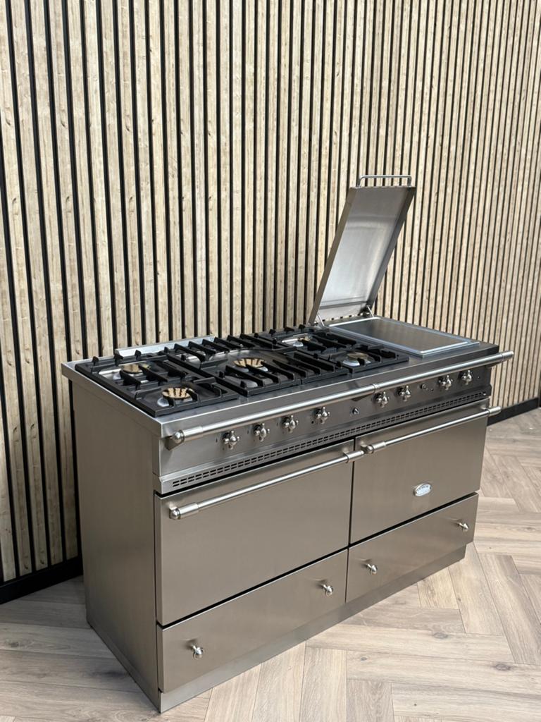 Prachtige Lacanche Inox 140cm Gas + Teppanyaki, Witgoed en Apparatuur, Fornuizen, Hete lucht, 60 cm of meer, Ophalen of Verzenden