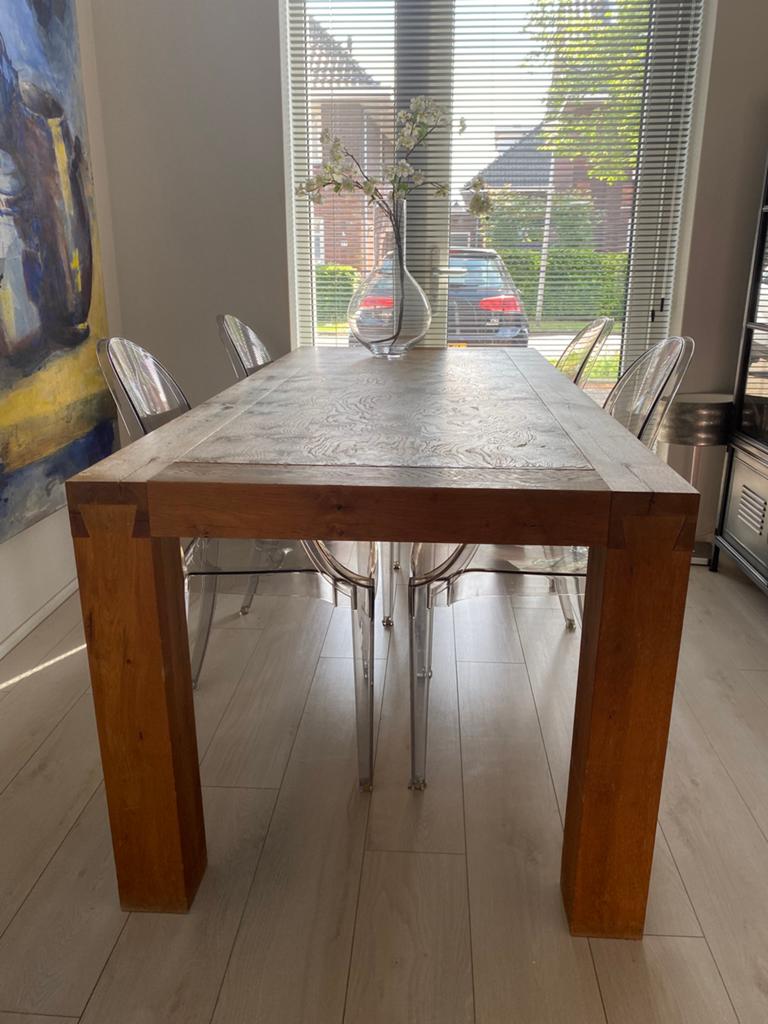 Eettafel, Huis en Inrichting, Ophalen, Gebruikt, Eikenhout, 50 tot 100 cm