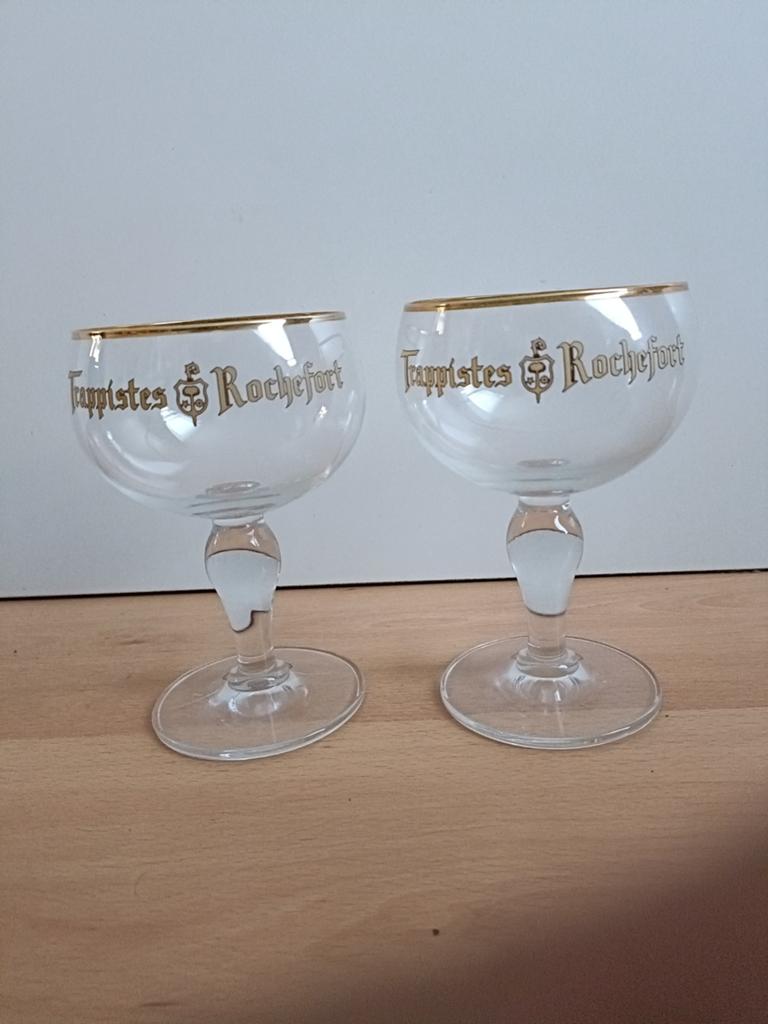 2 Trappistes Rochefort glazen, Ophalen of Verzenden, Zo goed als nieuw, Glas of Glazen, Overige merken