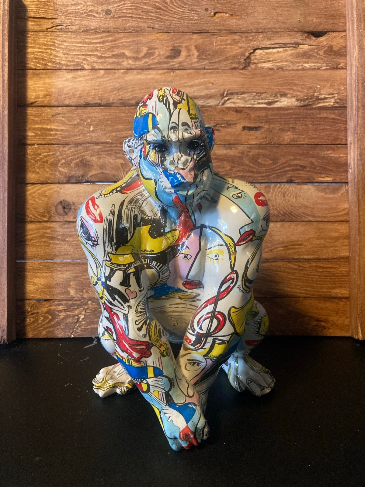 Opvallend Pop Art Gorilla Beeld - Uniek en Kleurrijk, Kunststof, Ophalen of Verzenden, Zoogdier, 20 - 50 cm