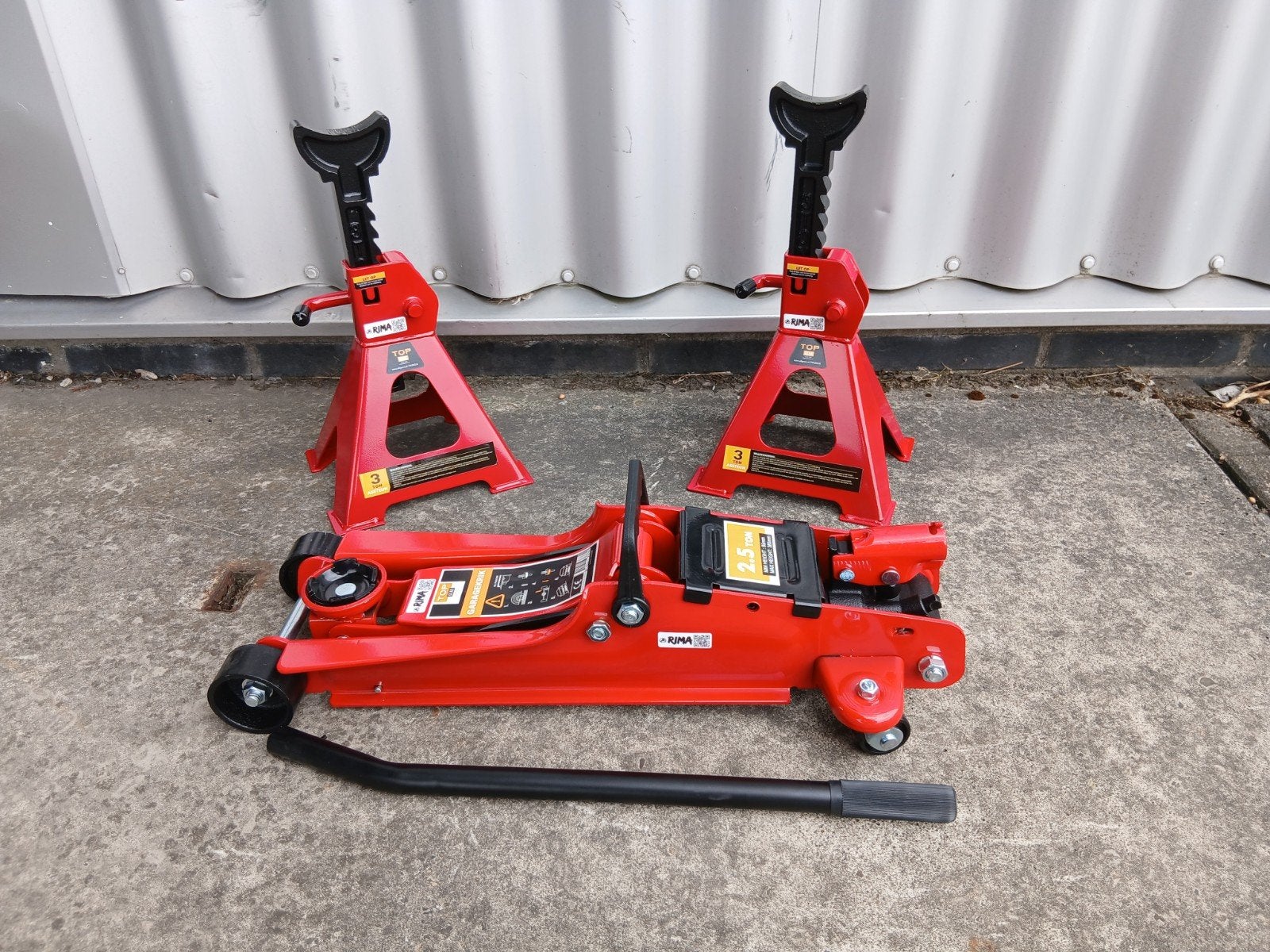 Nieuwe krik en assteunen set - 2.5 ton garagekrik werkplaats, Ophalen of Verzenden, Nieuw, Hydraulisch, Garagekrik