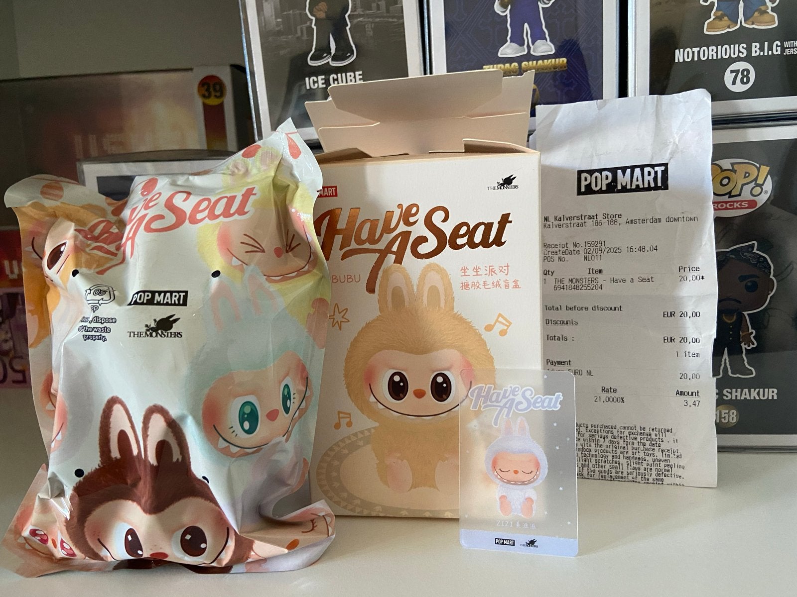 Pop Mart Labubu Have a Seat - ZIZI - Geseald  + Bon!⁠, Ophalen of Verzenden, Nieuw