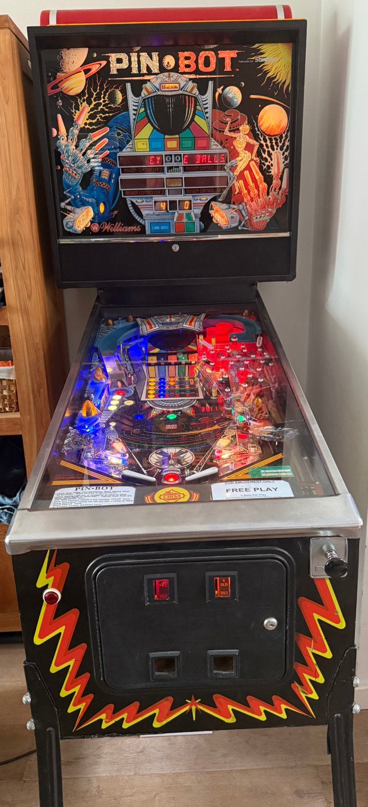 Nette Williams Pinbot flipperkast, Ophalen, Gebruikt, Mechanisch, Williams