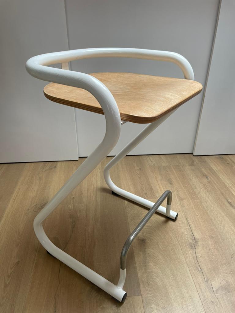 Vintage Lammhults S70 Barkruk - Design icoon (Lindau & Linde, Huis en Inrichting, Stoelen, Ophalen, Gebruikt, Wit, Eén