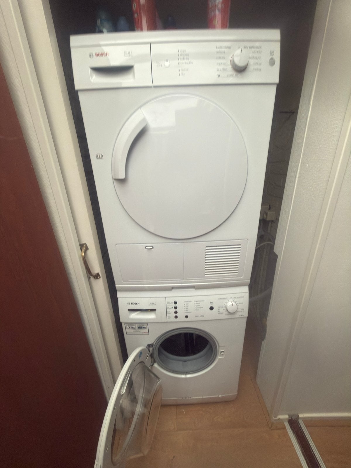 Bosch Maxx 6 Wasmachine en Droger Set, 6 tot 8 kg, Ophalen, Gebruikt, 95 cm of meer