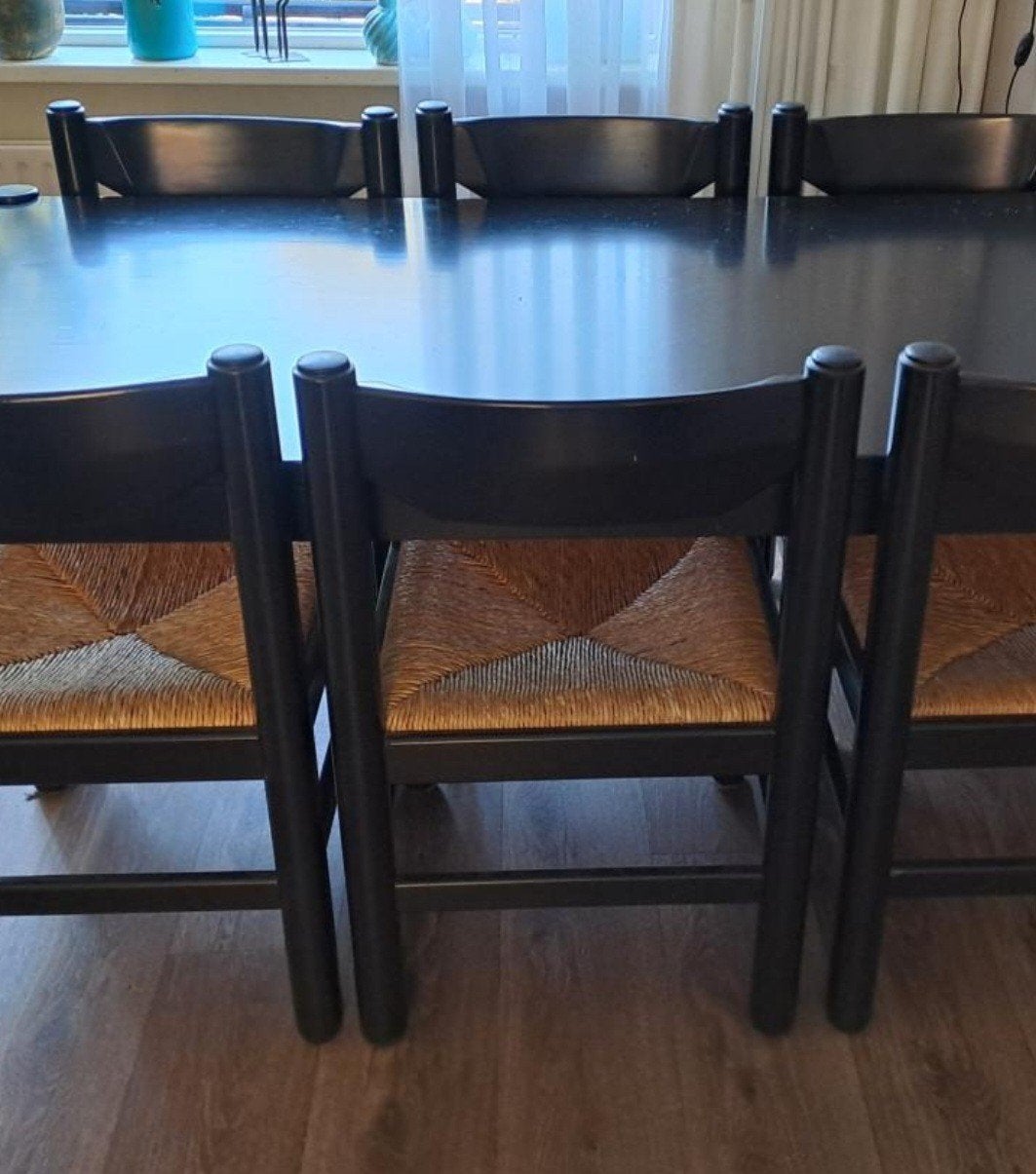 Eettafel met 6 stoelen van Vico Magistretti voor Cassina, Ophalen