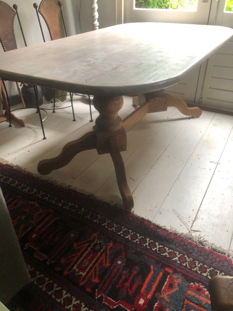 Grote Grenen eettafel, Ophalen, Gebruikt, 50 tot 100 cm, Landelijk