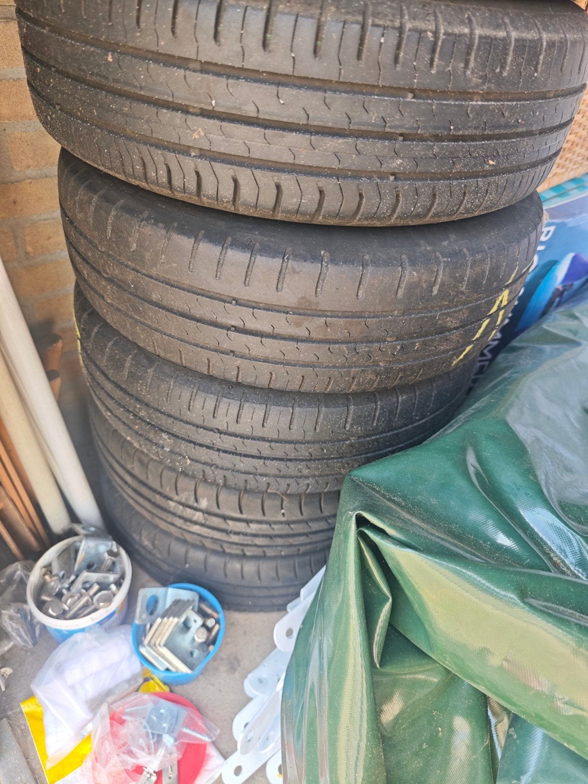 Continental 165/65 R14 banden met velgen, Auto diversen, Wieldoppen, Ophalen, Gebruikt