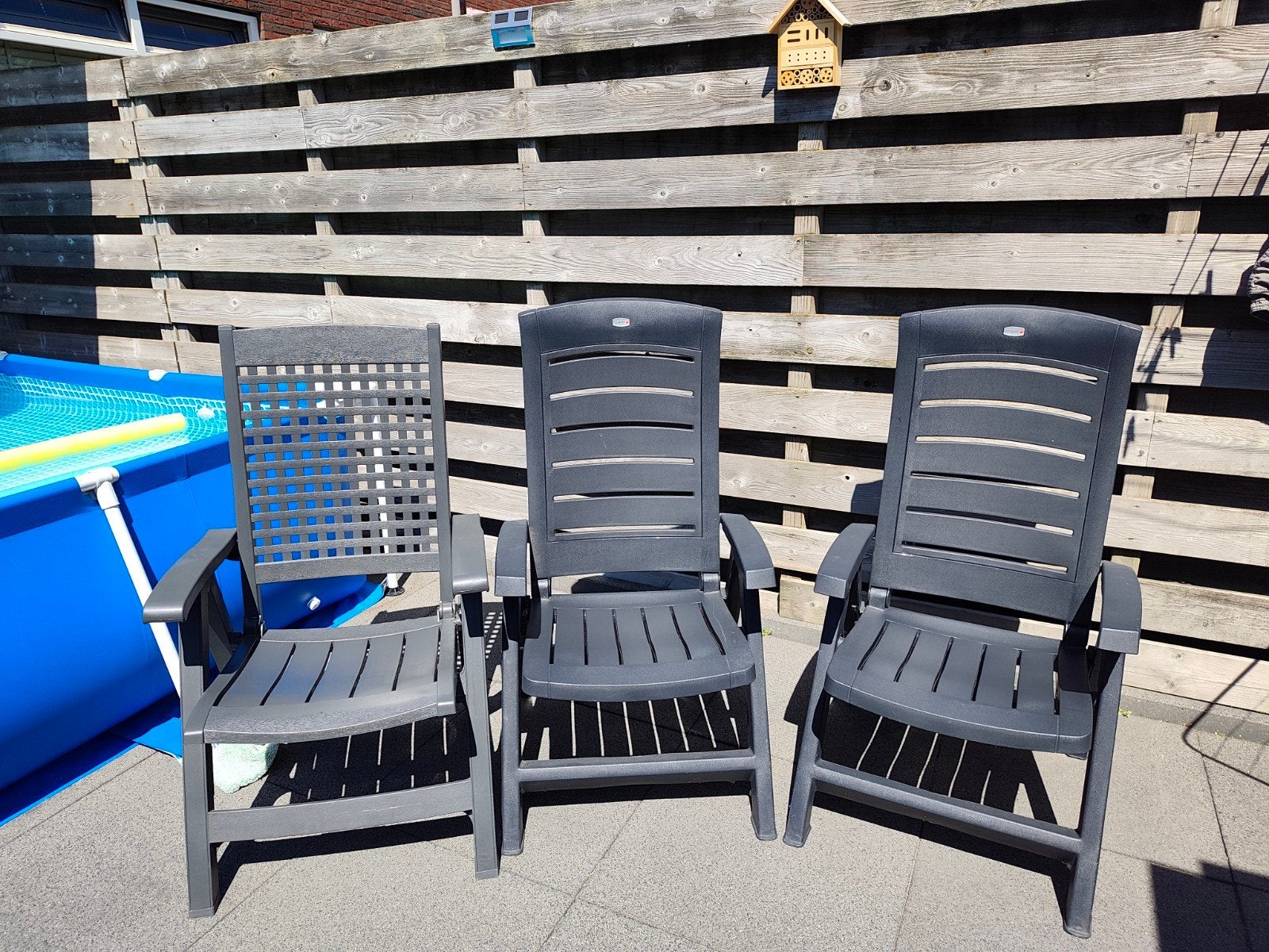 Kunstof standen stoelen 3x, Tuin en Terras, Ophalen, Gebruikt, Kunststof, Verstelbaar