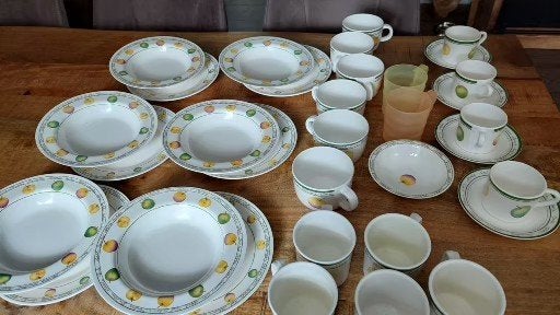 camping servies appeltjes, Ophalen of Verzenden, Gebruikt