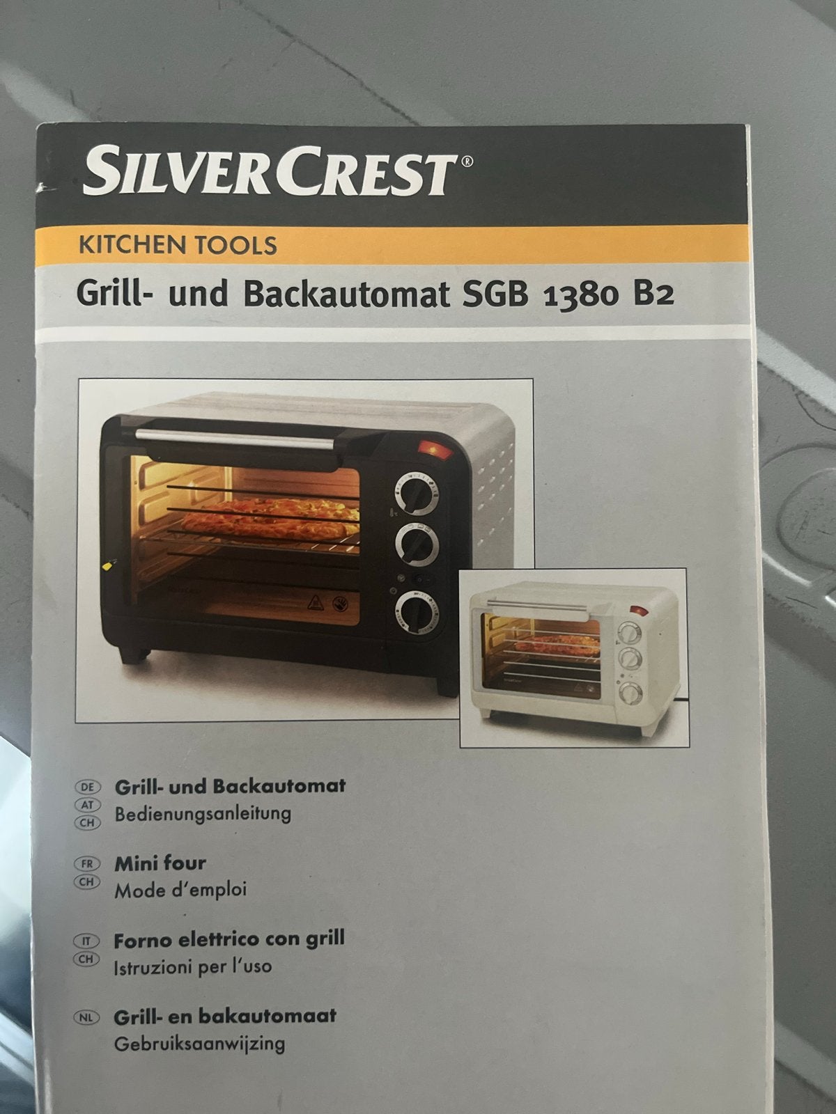 Silvercrest SGB 1380 B2 Grill en Oven - Compact en Veelzijdi, Minder dan 45 cm, Hete lucht, Silvercrest, Ophalen of Verzenden