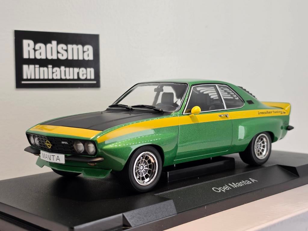 Opel Manta A Irmscher 1974 Geel/groen 1:18 MCG, ModelCarGroup, Auto, Nieuw, Ophalen of Verzenden