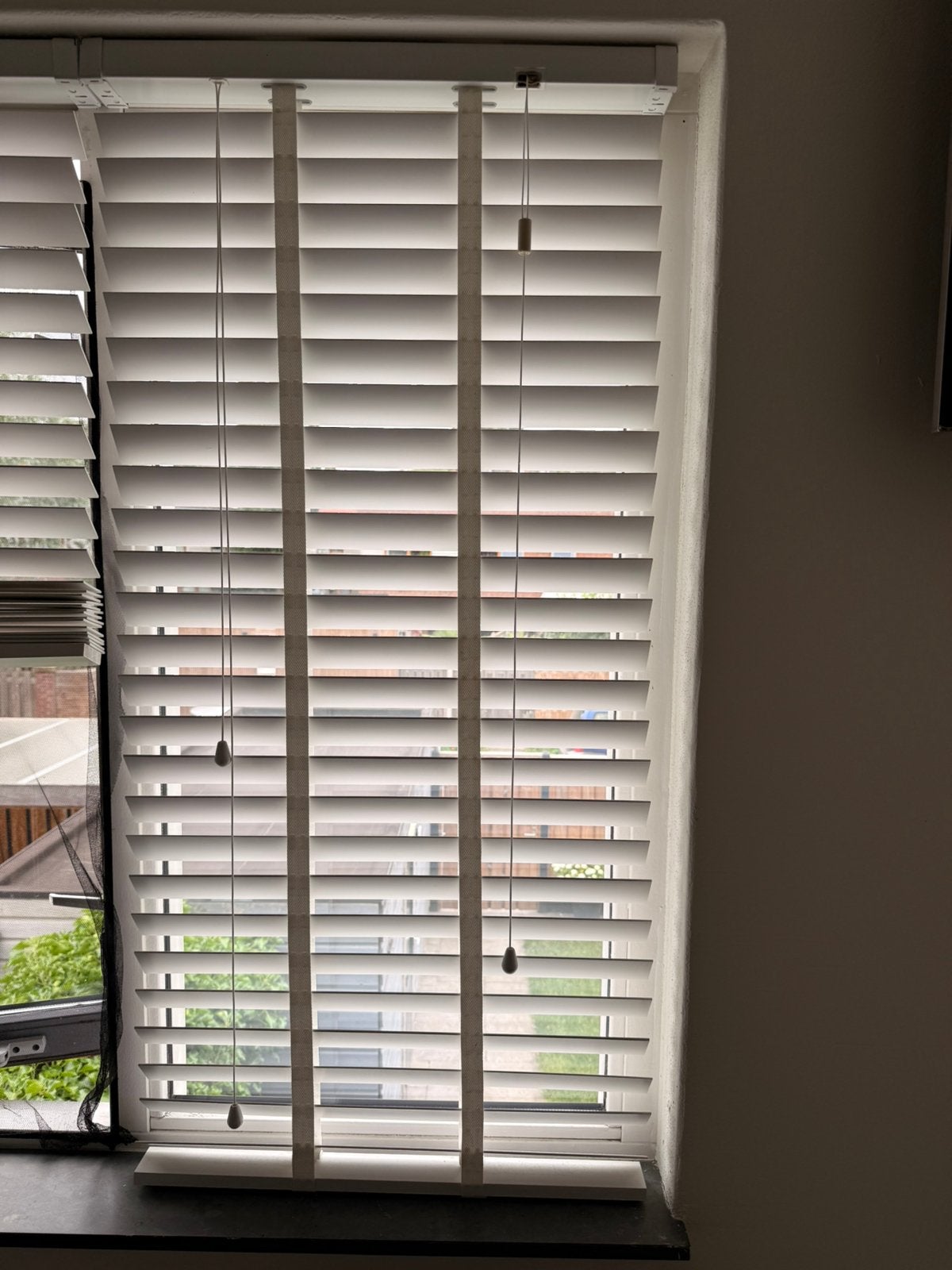 Houten Witte Jaloezieën 60x130cm – Set van 3, Huis en Inrichting, Ophalen, Zo goed als nieuw, Wit