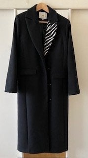 Mooie zwarte damesmantel, Kleding | Dames, Zwart, Ophalen, Maat 38/40 (M), Onbekend