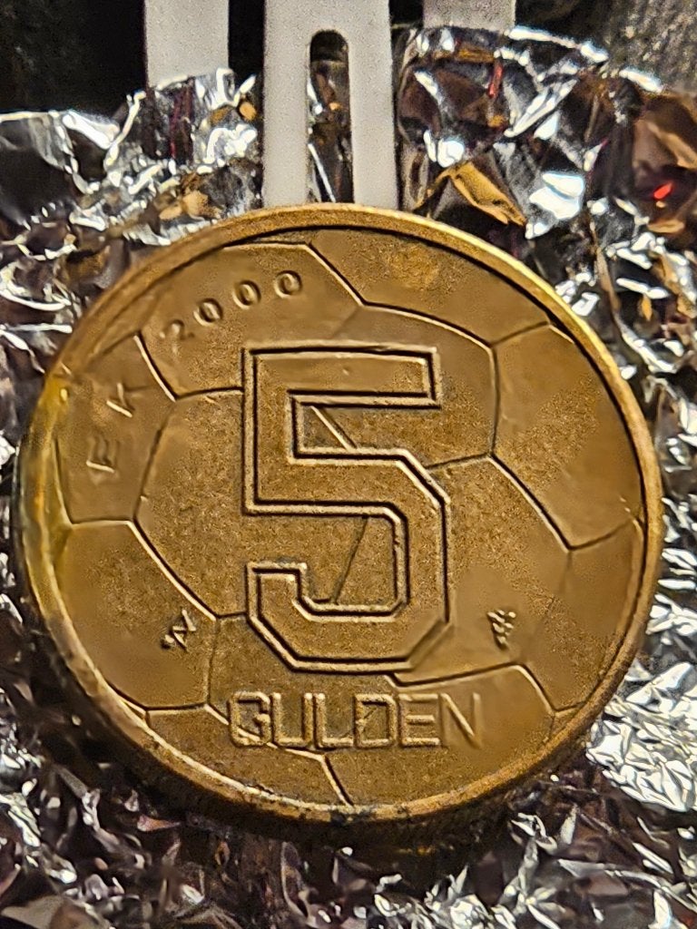 Topstuk van Misslag 5Gulden EK 2000, Postzegels en Munten, Ophalen of Verzenden, Koningin Beatrix, 5 gulden, Losse munt