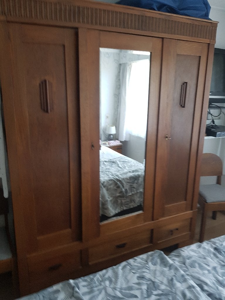 oude eiken linnen kast, Huis en Inrichting, Kasten | Kledingkasten, Gebruikt, 200 cm of meer, 150 tot 200 cm, Eikenhout