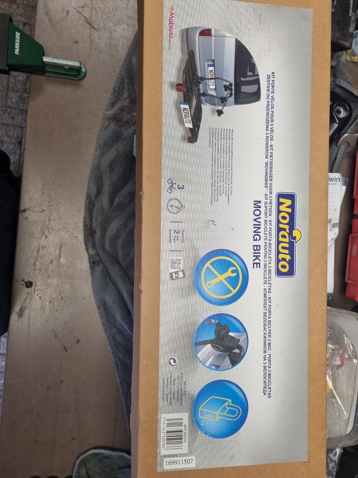Norauto Moving Bike Fietsendrager voor 3 fietsen, Ophalen, Trekhaakdrager
